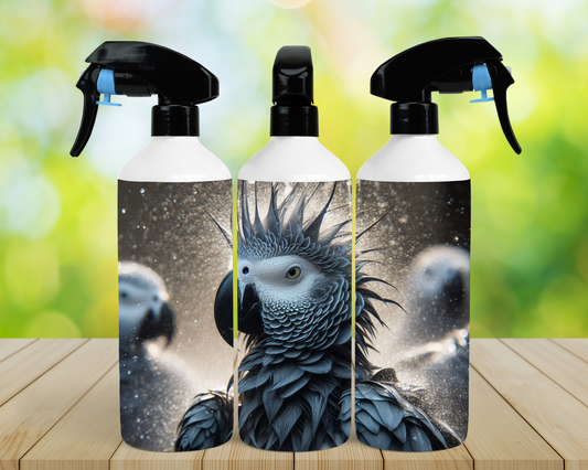 African Grey Wet Spiked Head 16oz Misting Spray Bottle
