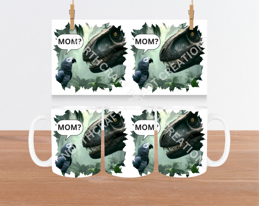 African Grey Dinosaur Mom 15oz Ceramic Mug