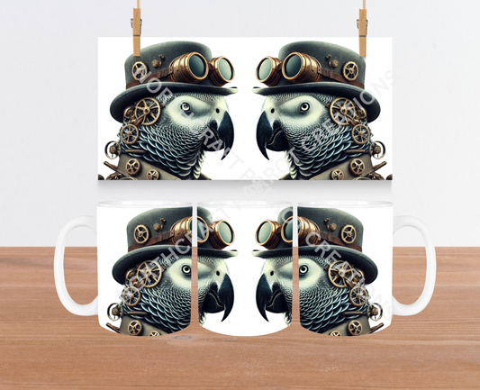African Grey in a Steampunk Theme 15oz Ceramic Mug