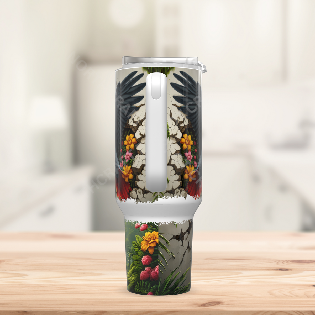 African Grey Breaking through Wall 40oz Stainless Steel Tumbler