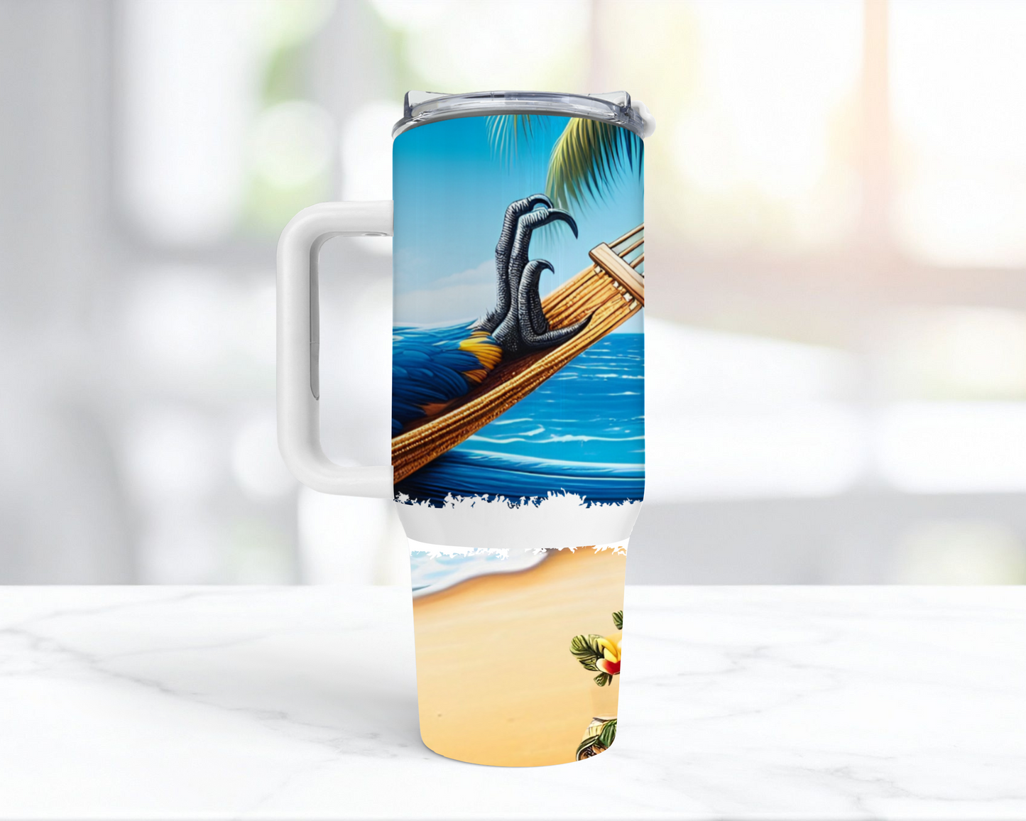 Blue and Gold Macaw on Hammock 40oz Tumbler