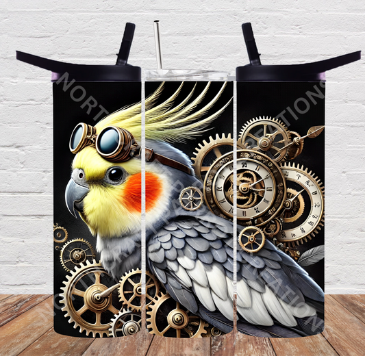Cockatiel in a Steampunk Theme 20oz or 30oz Tumbler