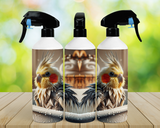 Cockatiel in Bathtub Mirror Image 16oz Misting Spray Bottle