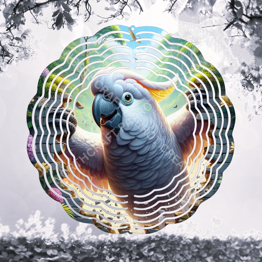 Cockatoo Breaking Through Wall with Claws 8" or 10" Wind Spinner