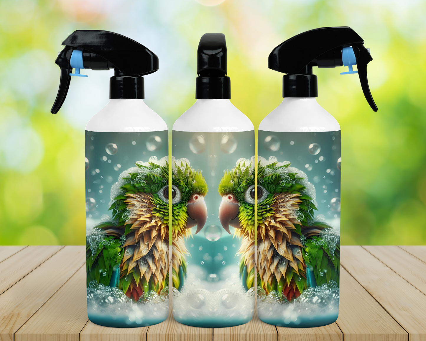 Conure (Green Cheek) in Bath Mirror Image 16oz Misting Spray Bottle