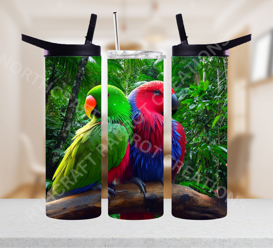 Eclectus Pair on a Branch 20oz or 30oz Tumbler