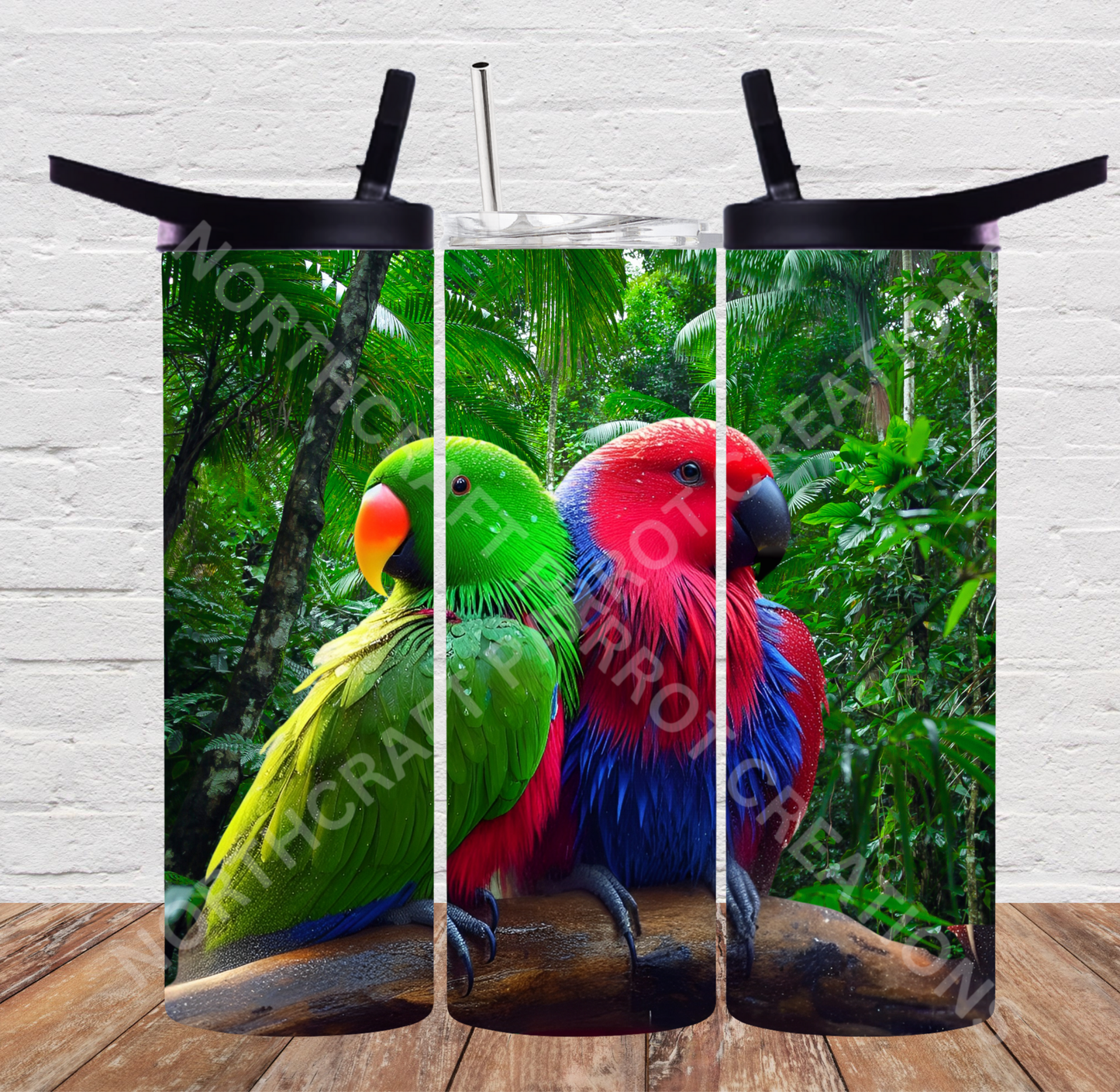 Eclectus Pair on a Branch 20oz or 30oz Tumbler