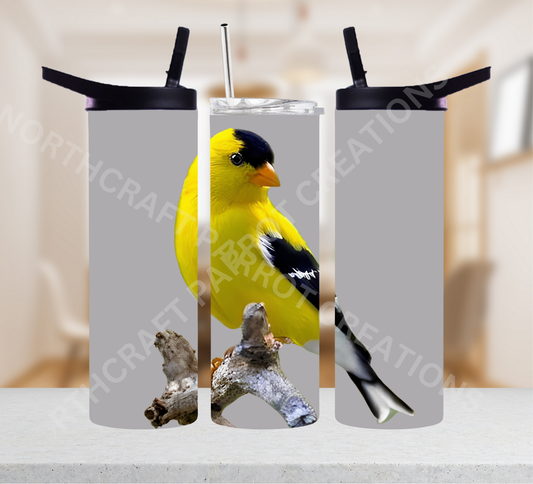 Finch Yellow & Black on a Branch 20oz or 30oz Tumbler