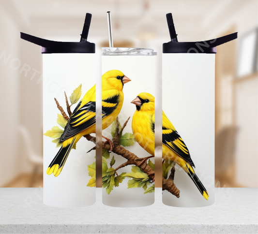 Finch Pair - Gold Colored 20oz or 30oz Tumbler