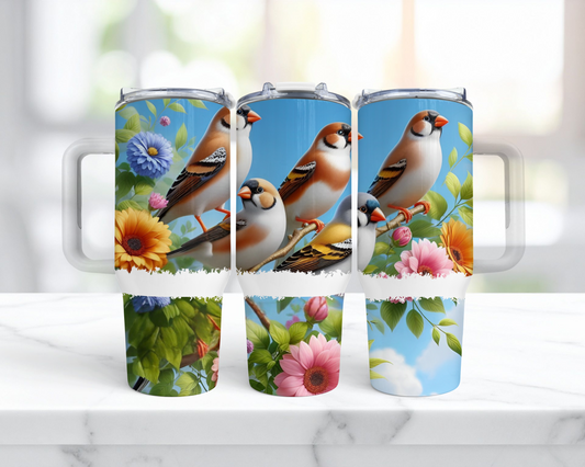 Finches and Flowers 40oz Tumbler