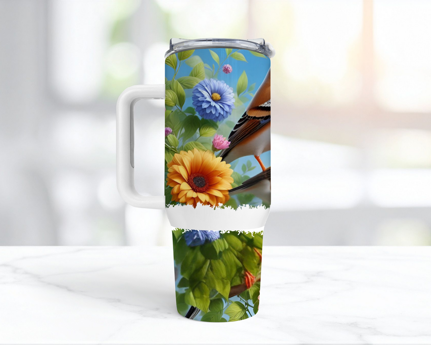 Finches and Flowers 40oz Tumbler