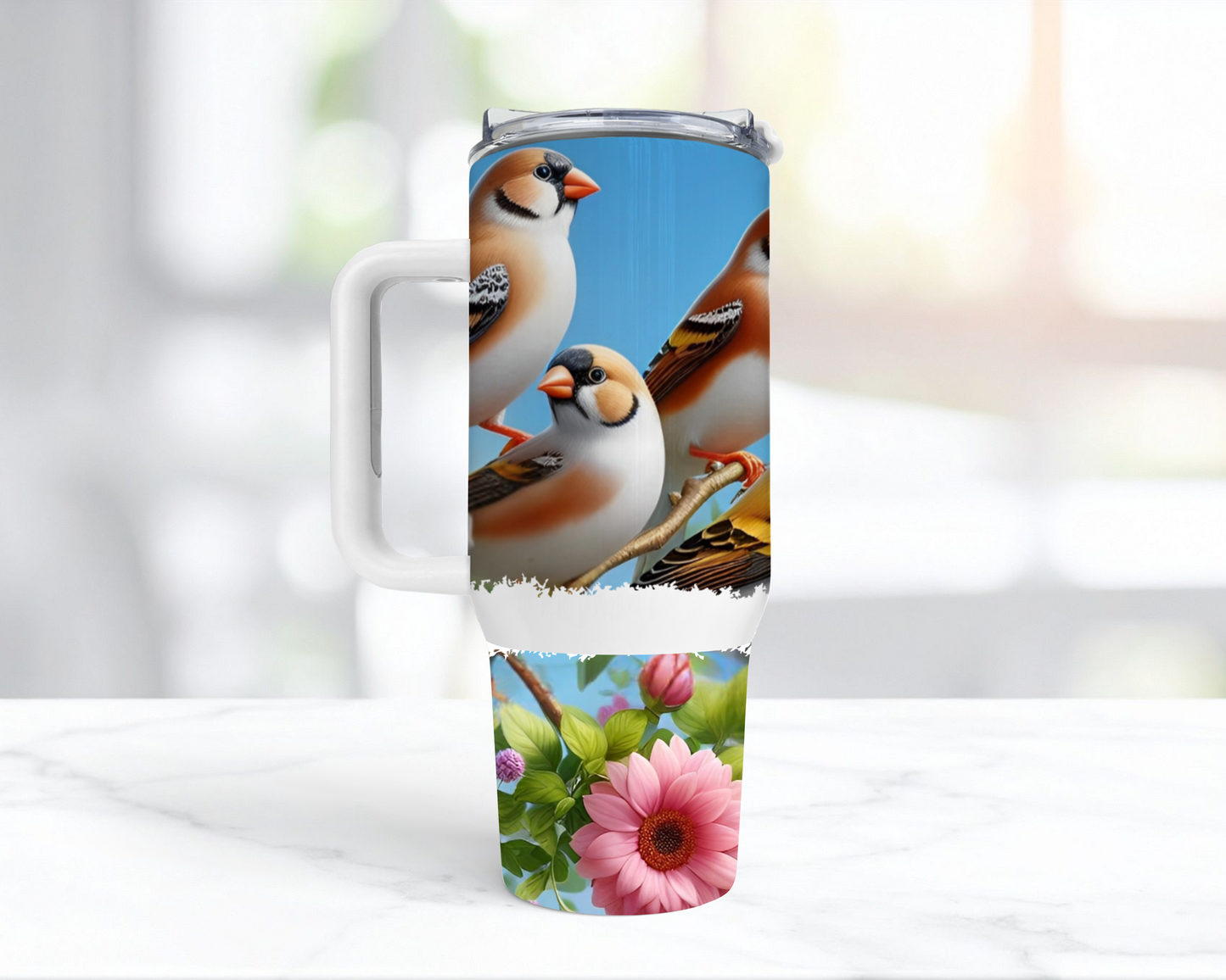 Finches and Flowers 40oz Tumbler