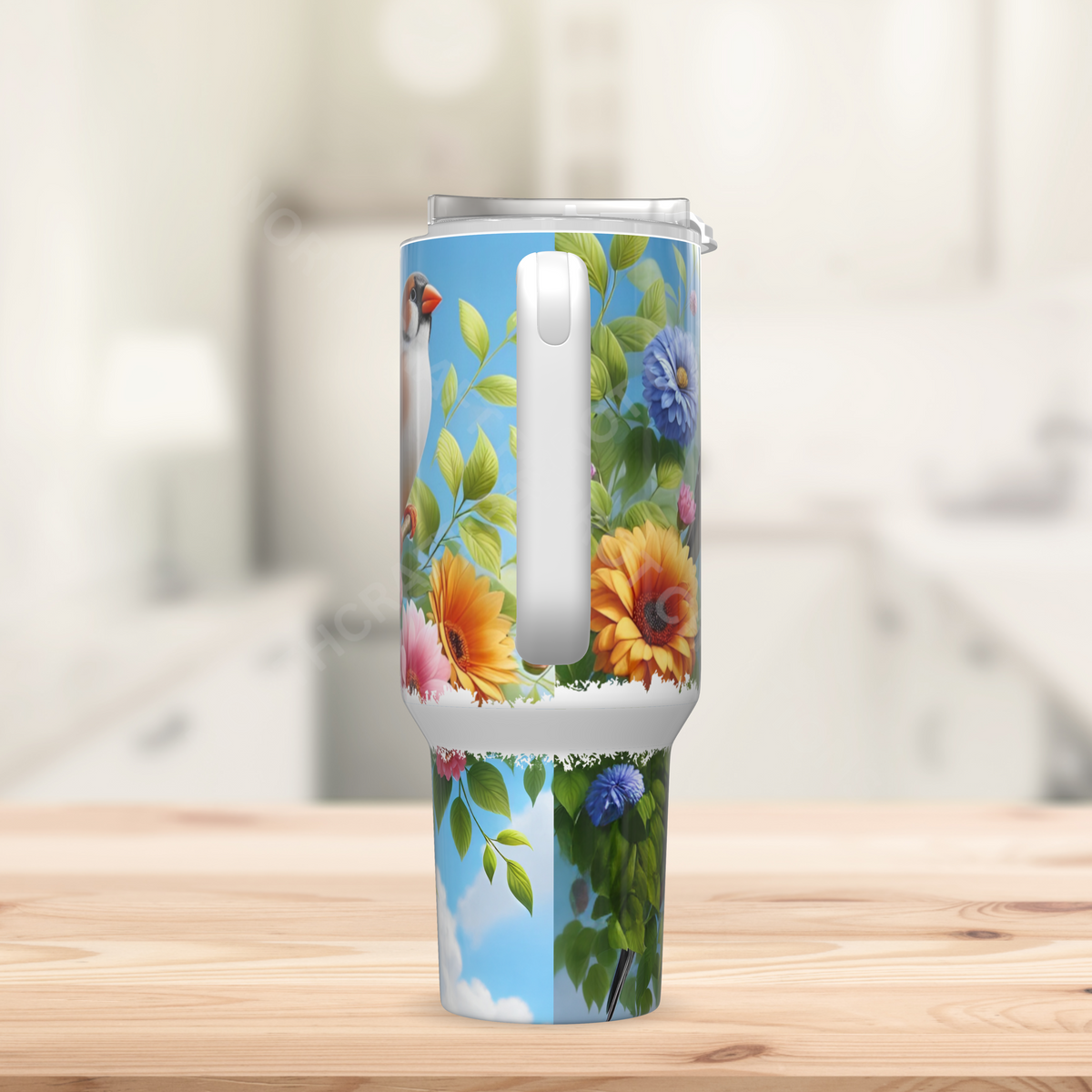 Finches and Flowers 40oz Stainless Steel Tumbler