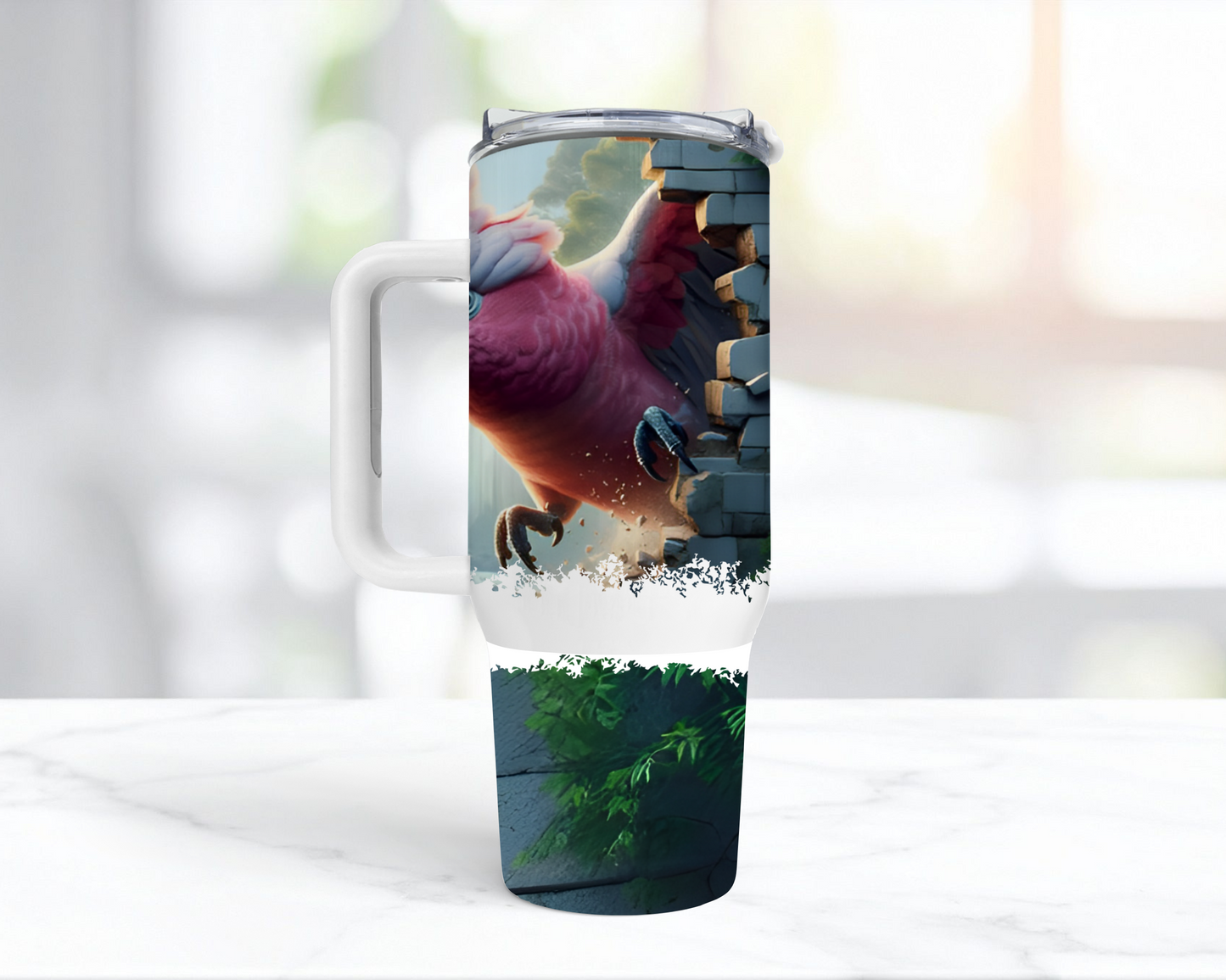 Galah Cockatoo (Rose-Breasted) Breaking Through Forest Wall