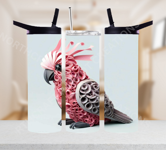 Galah Cockatoo (Rose-Breasted) Ribbon Effect 20oz or 30oz Tumbler