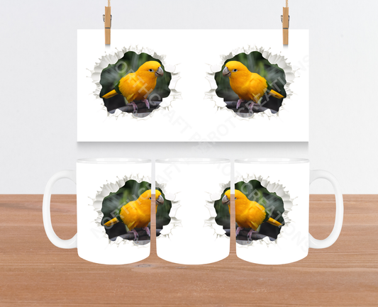 Golden Conure (Darker) Hole in Wall 15oz Ceramic Mug