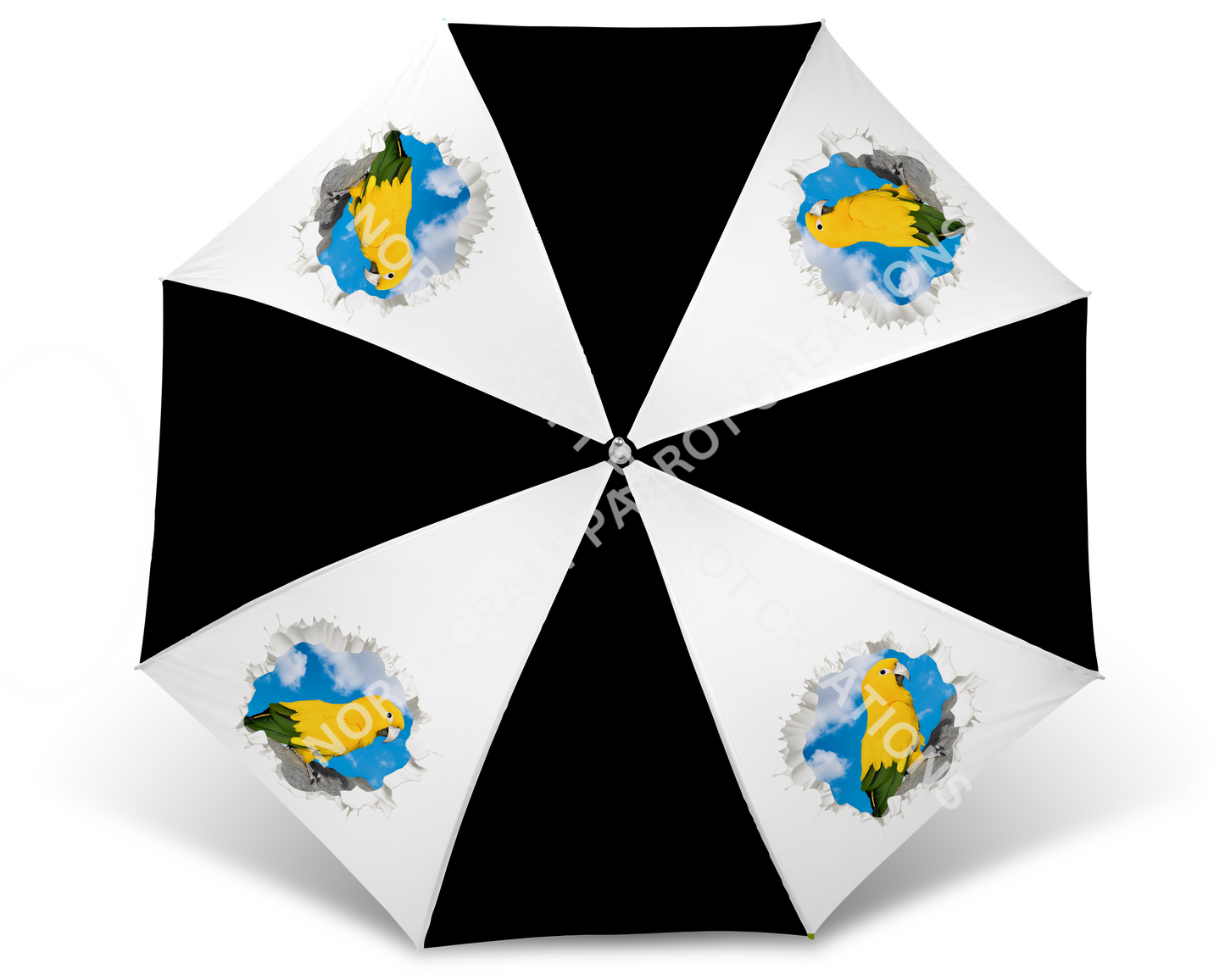 Golden Conure on a Branch in Sky Golf Umbrella