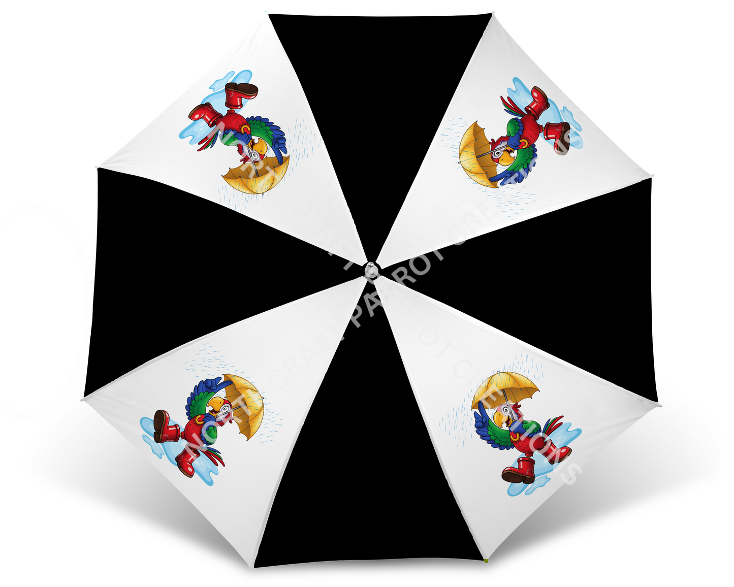Green-winged Macaw (Greenwing) in Rain Puddle Umbrella