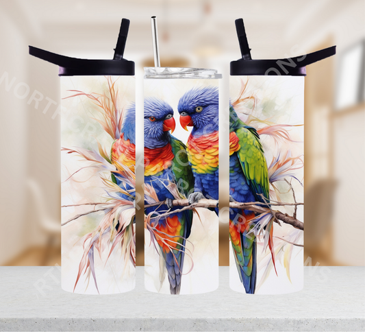 Lorikeet Pair on a Branch 20oz or 30oz Tumbler