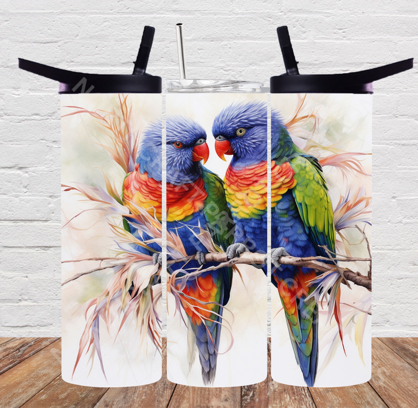 Lorikeet Pair on a Branch 20oz or 30oz Tumbler