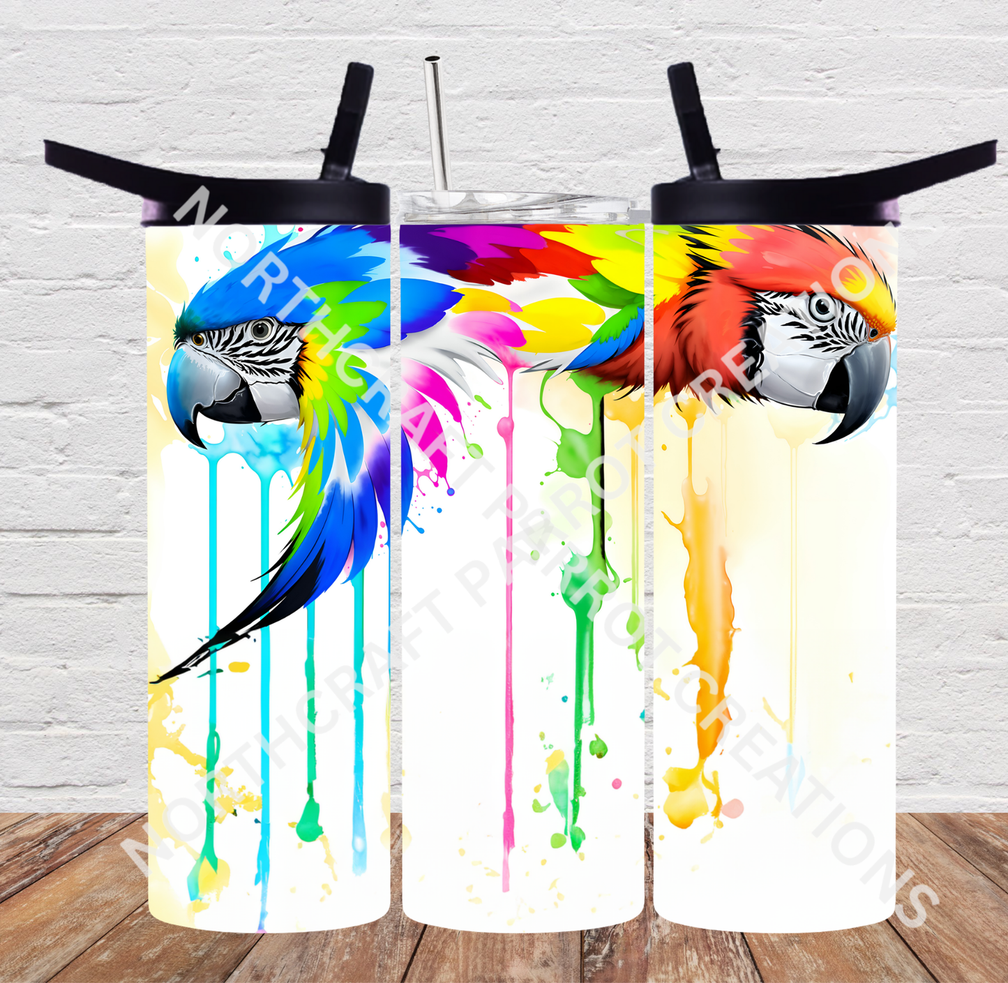 Macaw Paint Spill 20oz or 30oz Tumbler