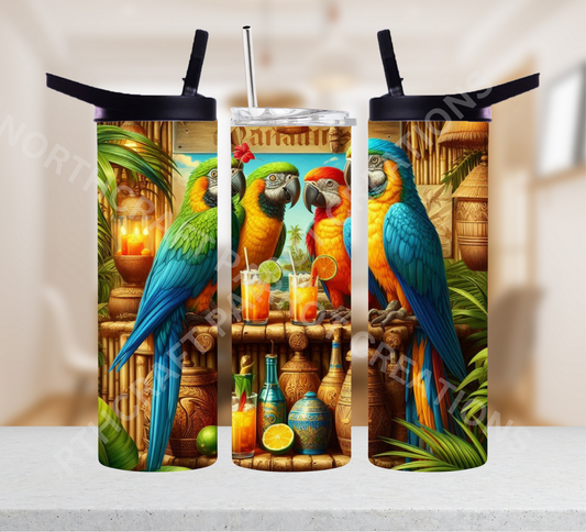 Macaws at a Tiki Bar 20oz or 30oz Tumbler