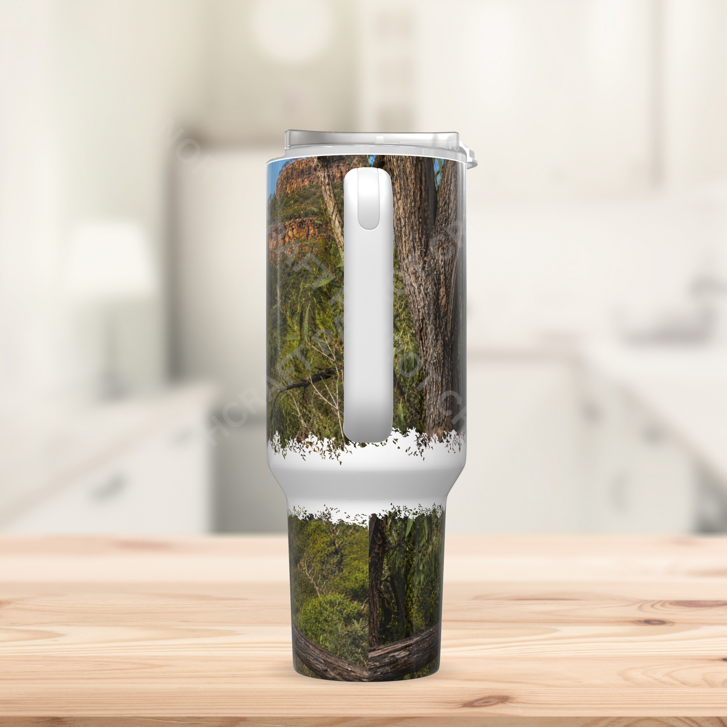Major Mitchell Cockatoo in a Nature Setting 40oz Stainless Steel Parrot Tumbler