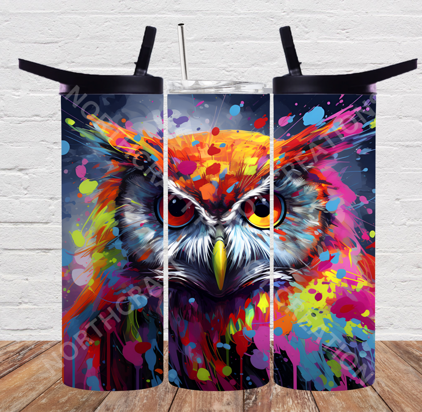Owl Paint Splatter 20oz or 30oz Tumbler