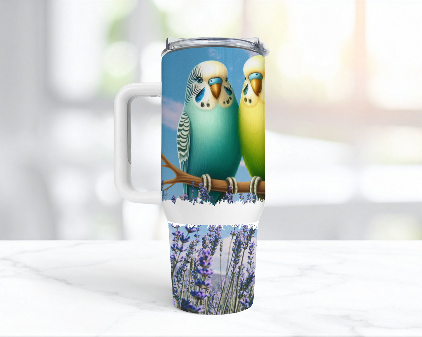 Parakeets on a Branch