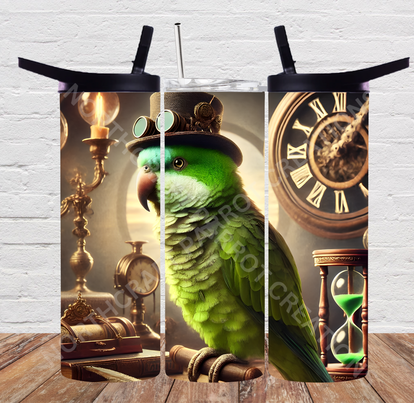 Quaker (Green) Steampunk Theme with Hat 20oz or 30oz Tumbler