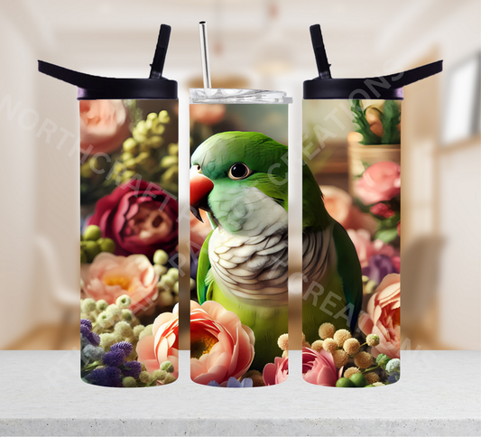 Quaker (Green) Surrounded By Flowers 20oz or 30oz Tumbler
