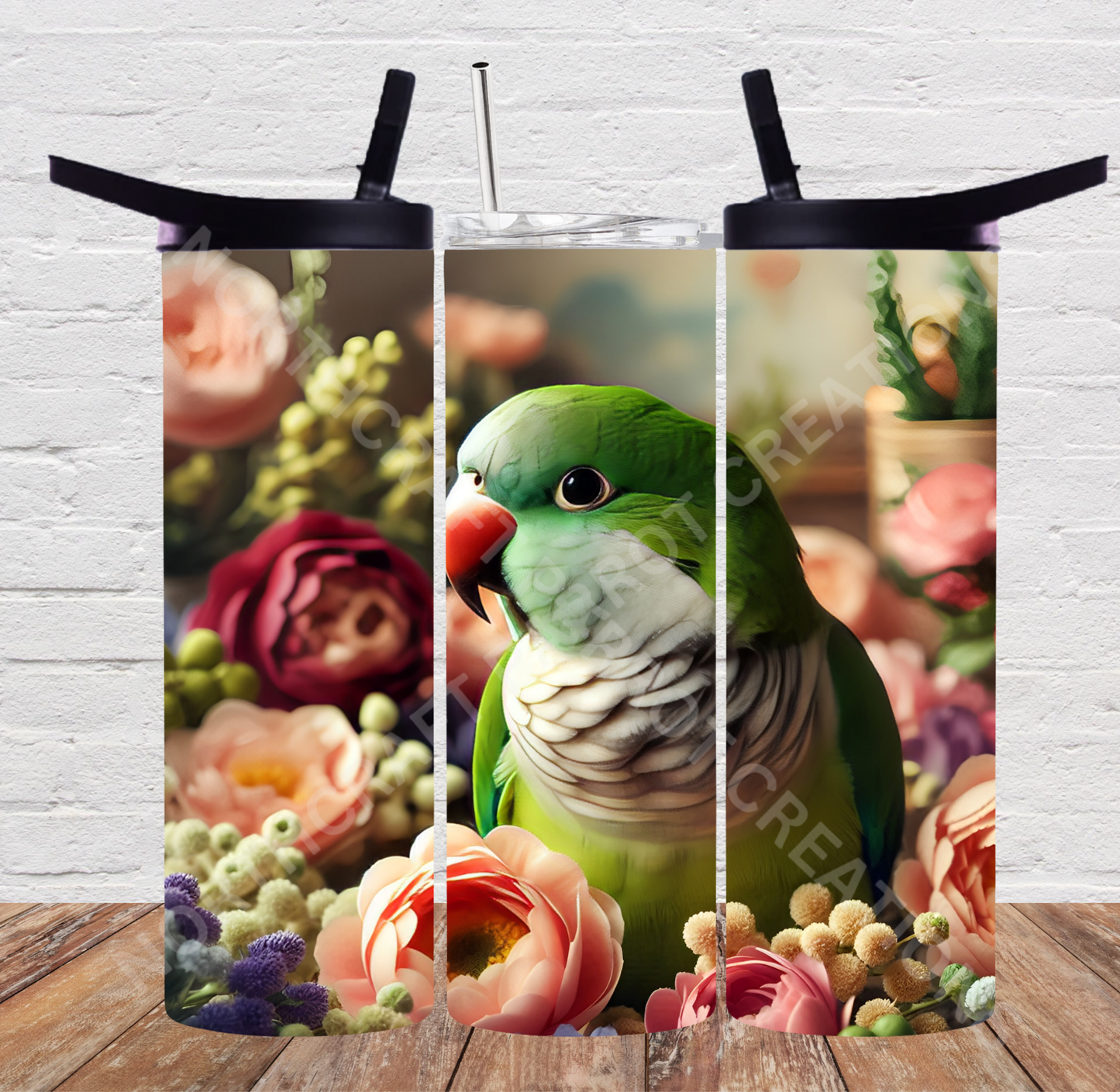 Quaker (Green) Surrounded By Flowers 20oz or 30oz Tumbler
