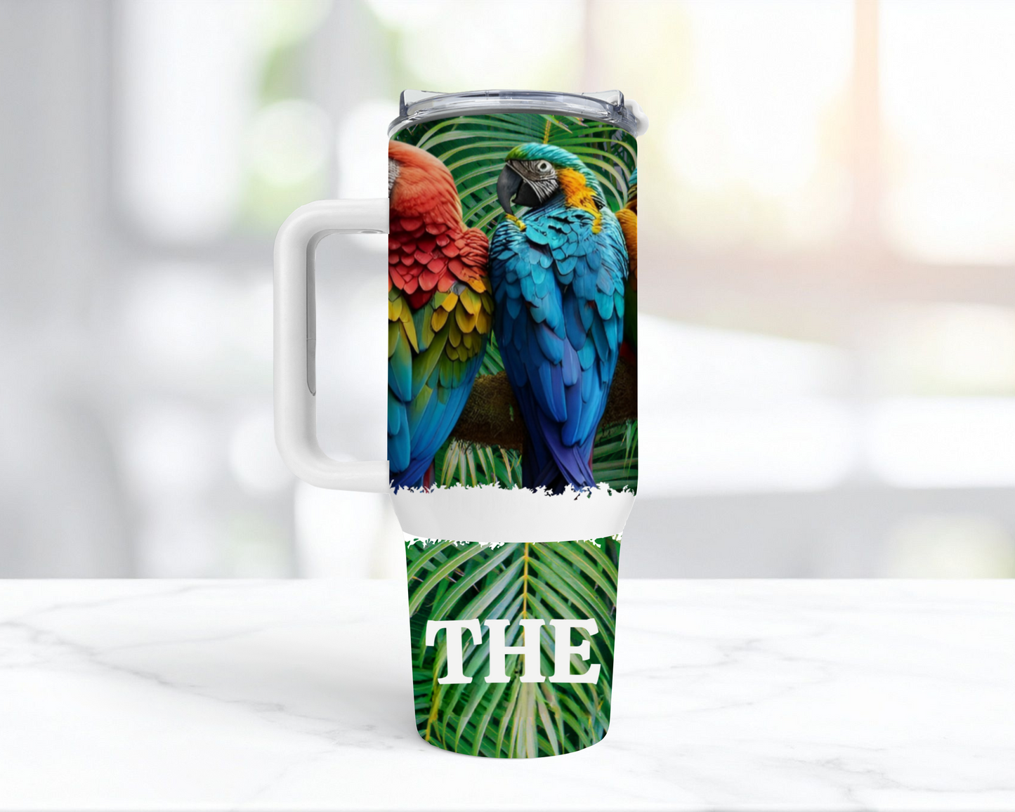"What The Flock" Macaws 40oz Tumbler