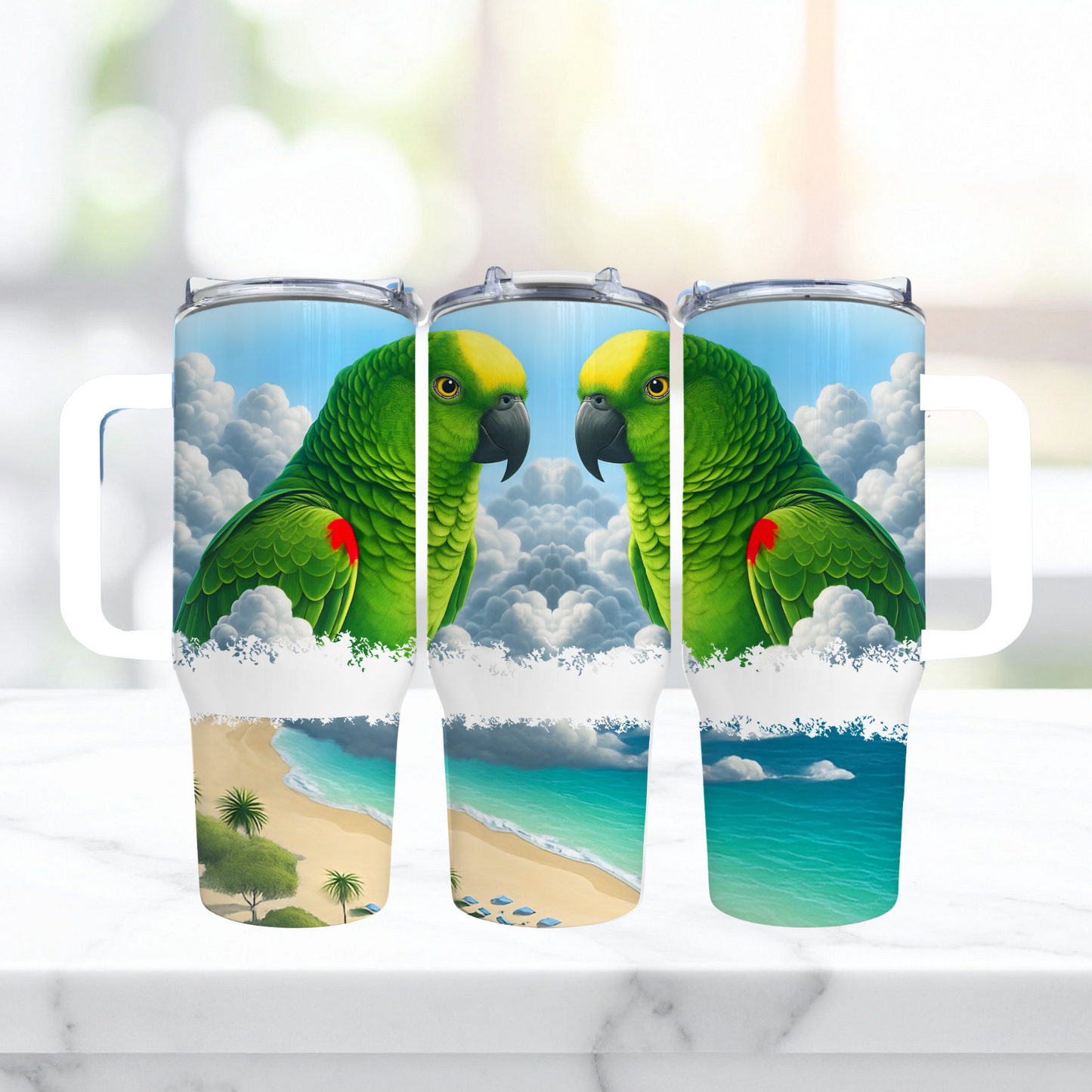 Yellow Crown Amazon in Clouds 40oz Tumbler