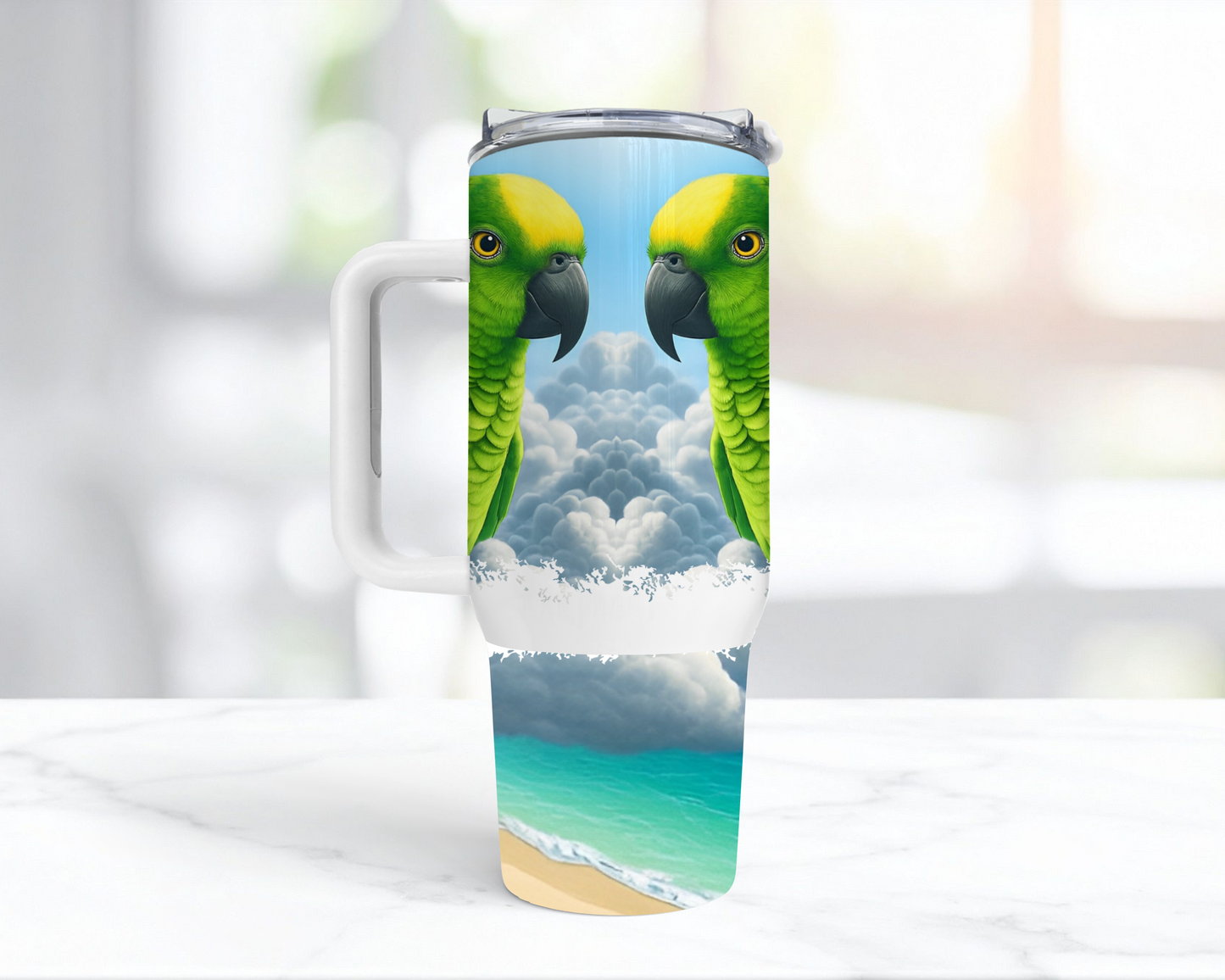 Yellow Crown Amazon in Clouds 40oz Tumbler