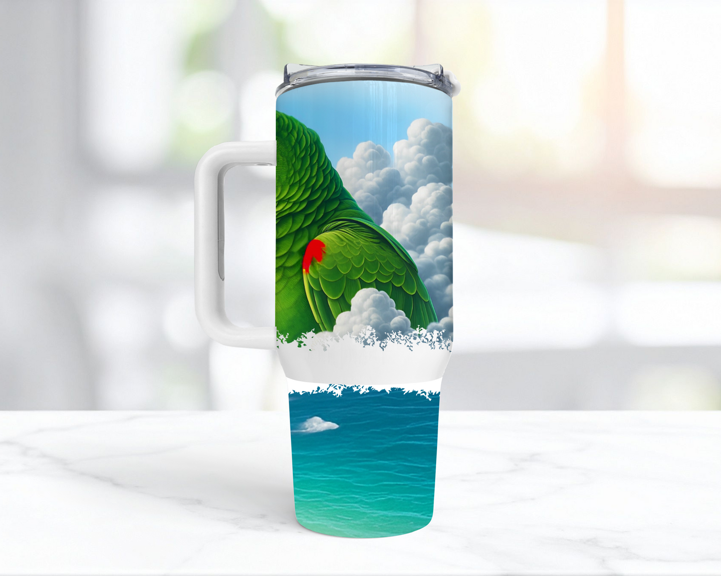 Yellow Crown Amazon in Clouds 40oz Tumbler