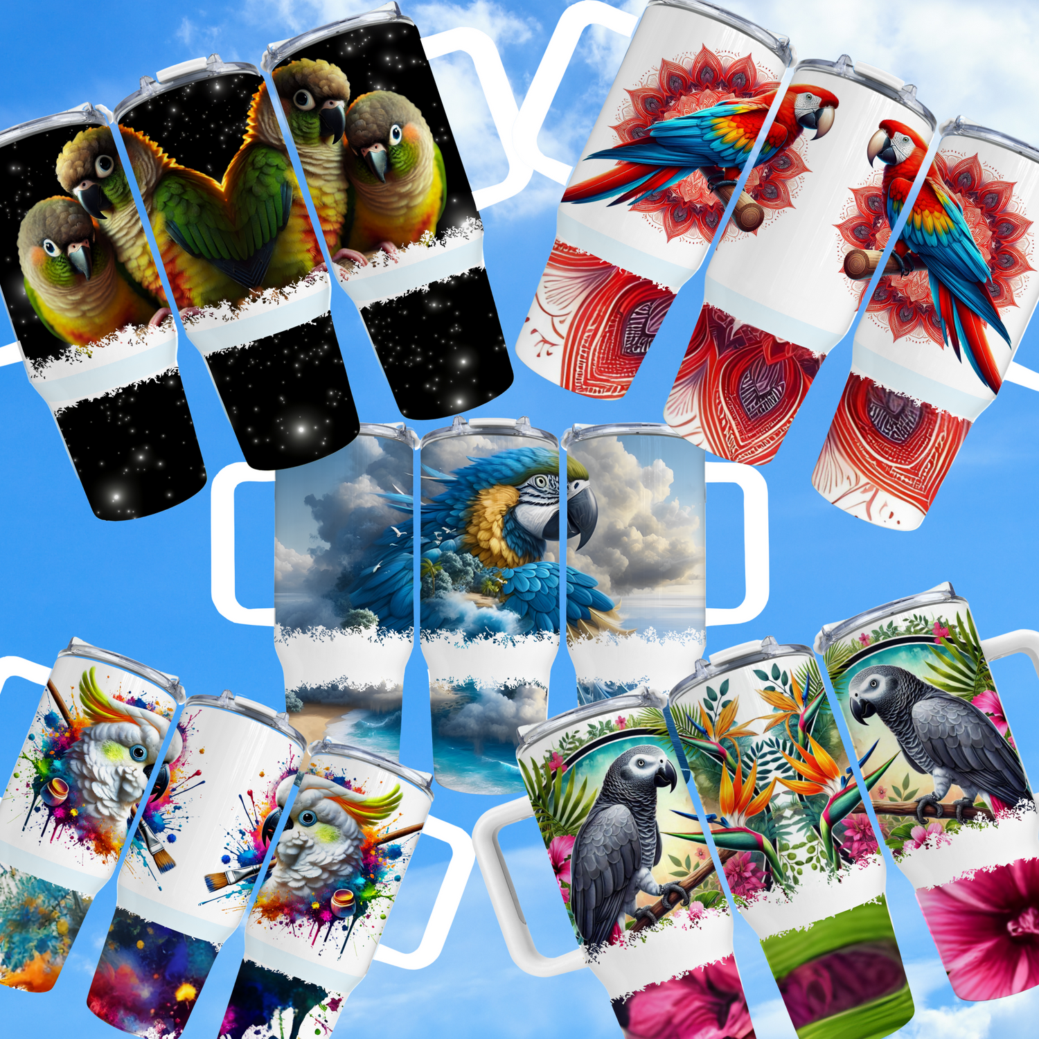 40oz Parrot Stainless Steel Tumblers