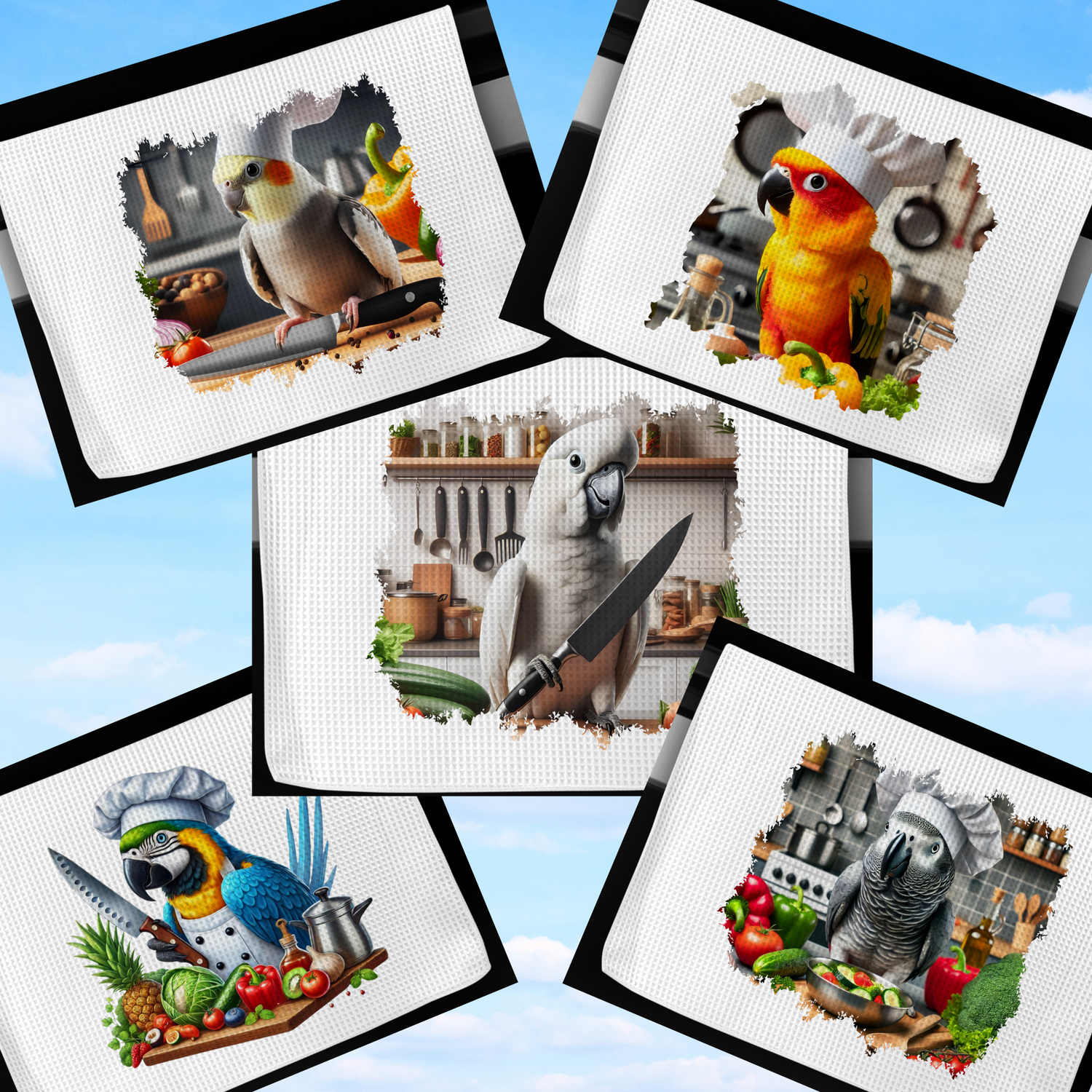 Parrot Microfiber Kitchen Dish Towels