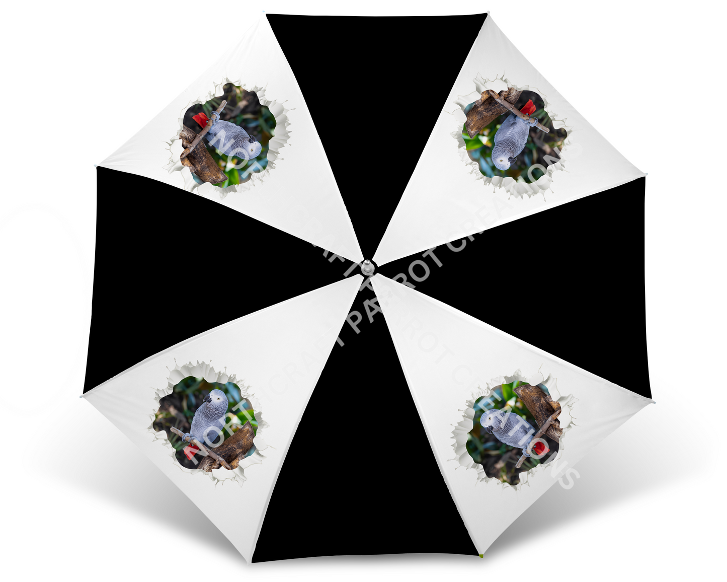 African Grey Full Body on a Branch Golf Umbrella