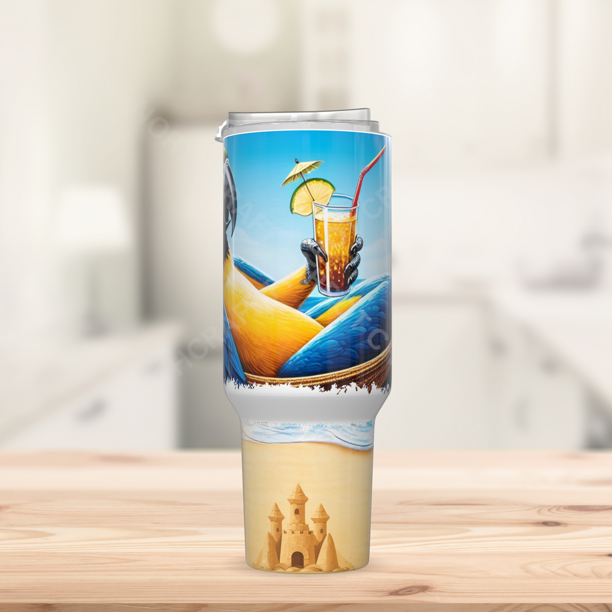 Blue and Gold Macaw on Hammock 40oz Stainless Steel Tumbler