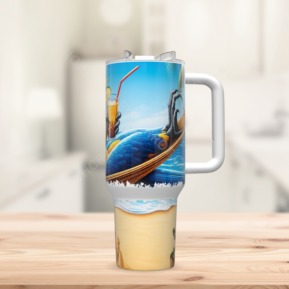 Blue and Gold Macaw on Hammock 40oz Stainless Steel Tumbler