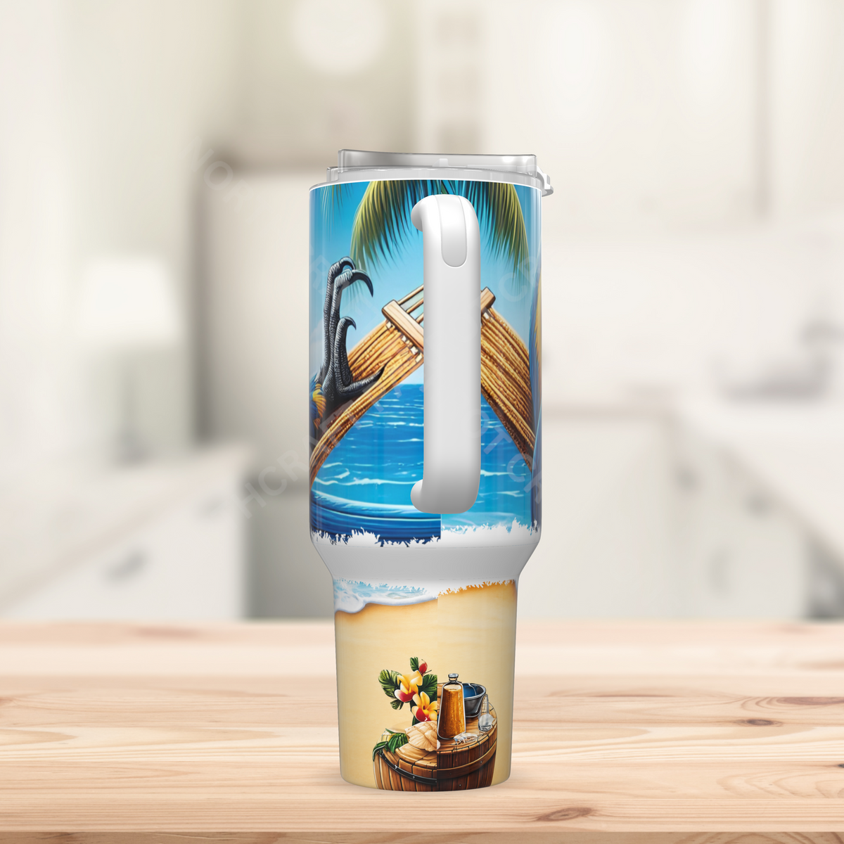 Blue and Gold Macaw on Hammock 40oz Stainless Steel Tumbler