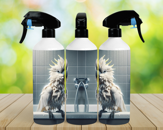 Cockatoo Pair on Tub 16oz Misting Spray Bottle