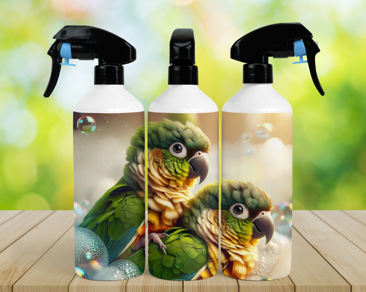 Conure Pair (Green Cheek) in Bathtub 16oz Misting Spray Bottle