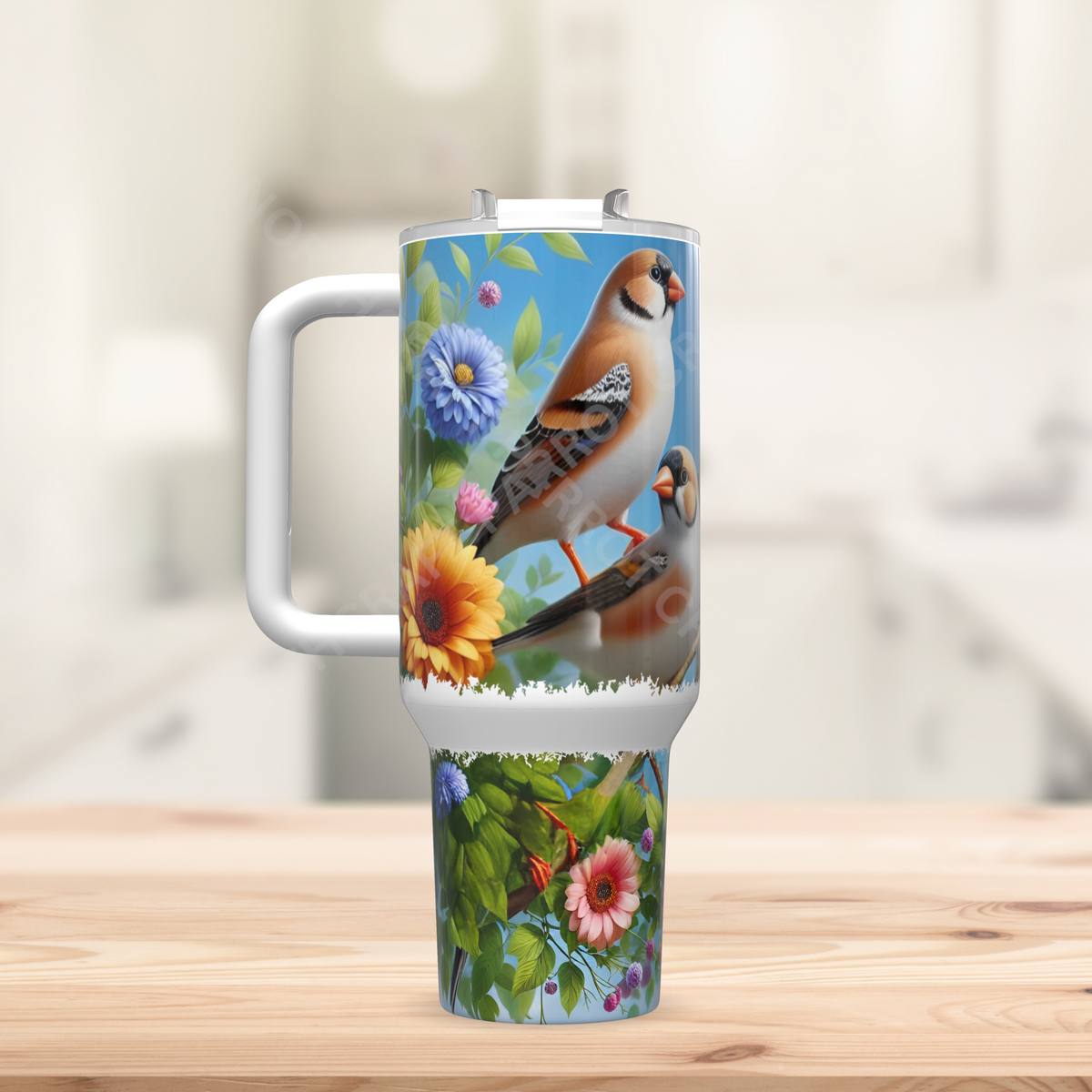 Finches and Flowers 40oz Stainless Steel Tumbler