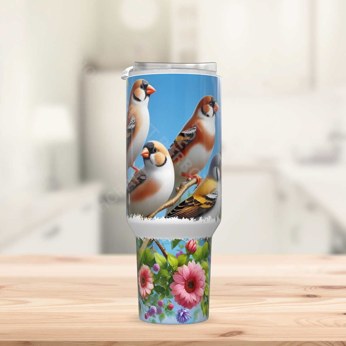 Finches and Flowers 40oz Stainless Steel Tumbler