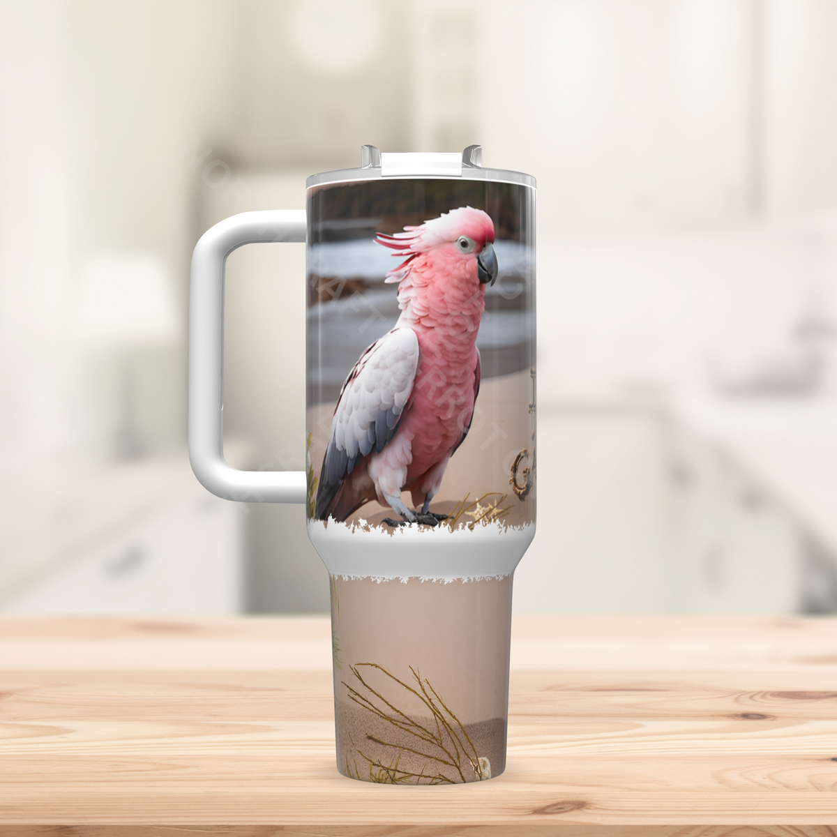 Galah Cockatoo (Rose Breasted) "I Love My Galah" 40oz Stainless Steel Tumbler