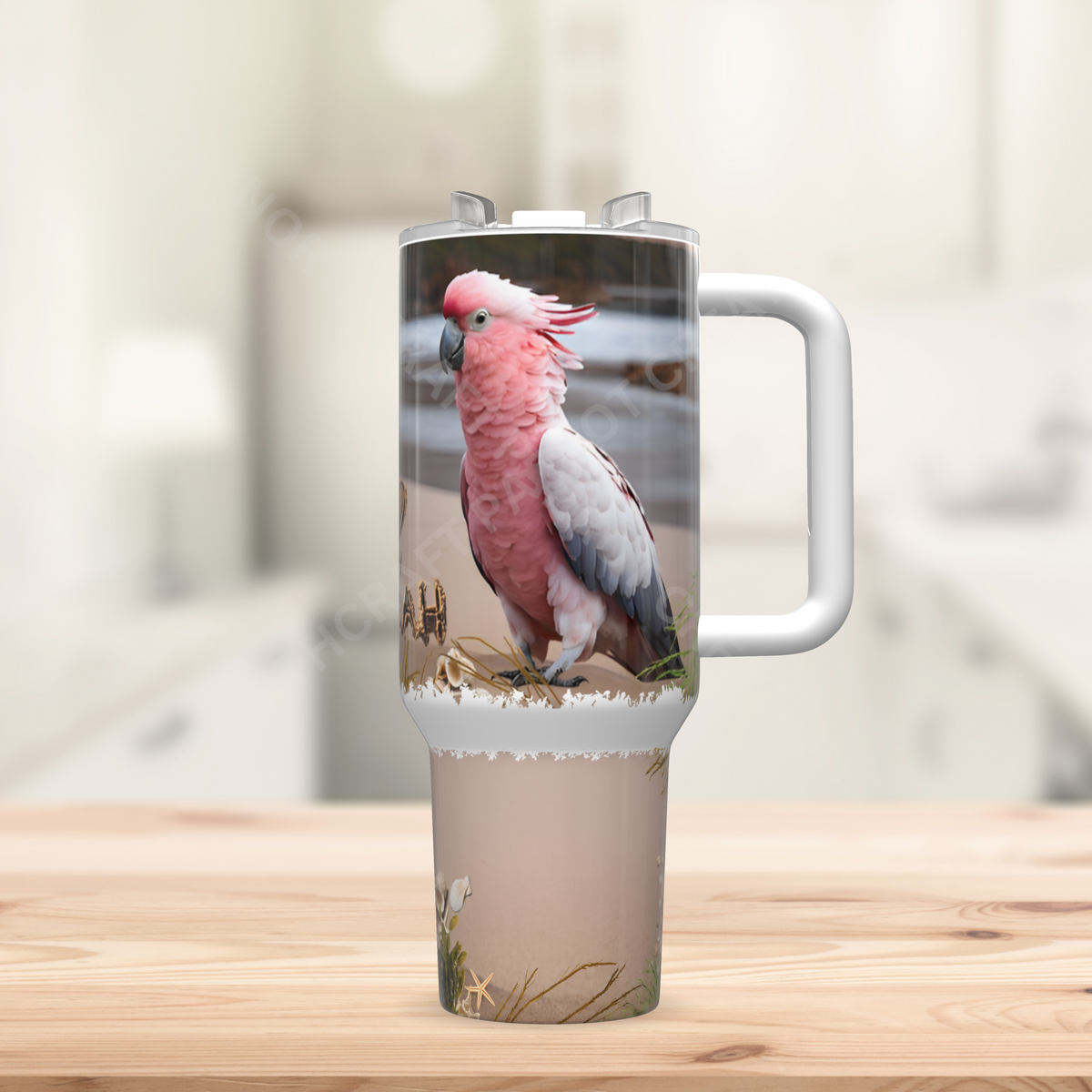 Galah Cockatoo (Rose Breasted) "I Love My Galah" 40oz Stainless Steel Tumbler