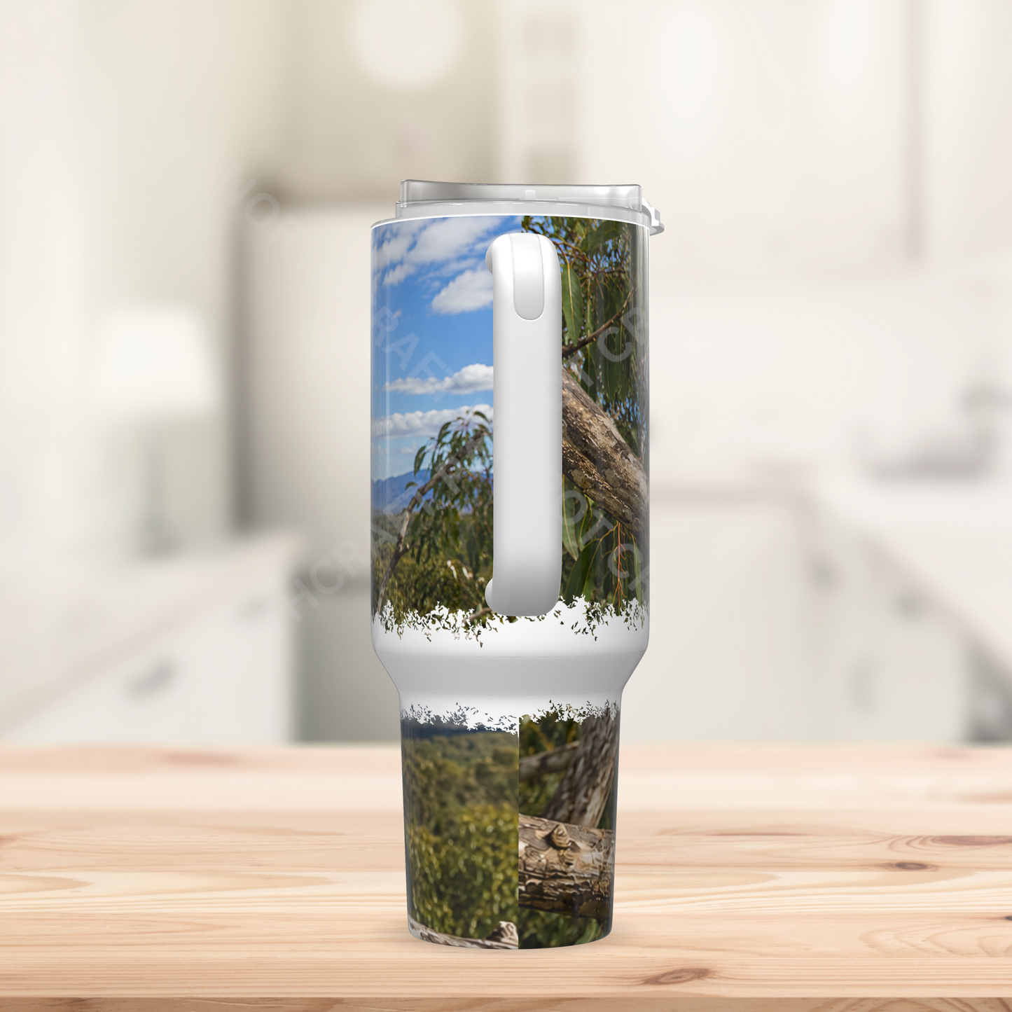 Galah Cockatoo (Rose-Breasted) with Scenic Overview 40oz Stainless Steel Parrot Tumbler