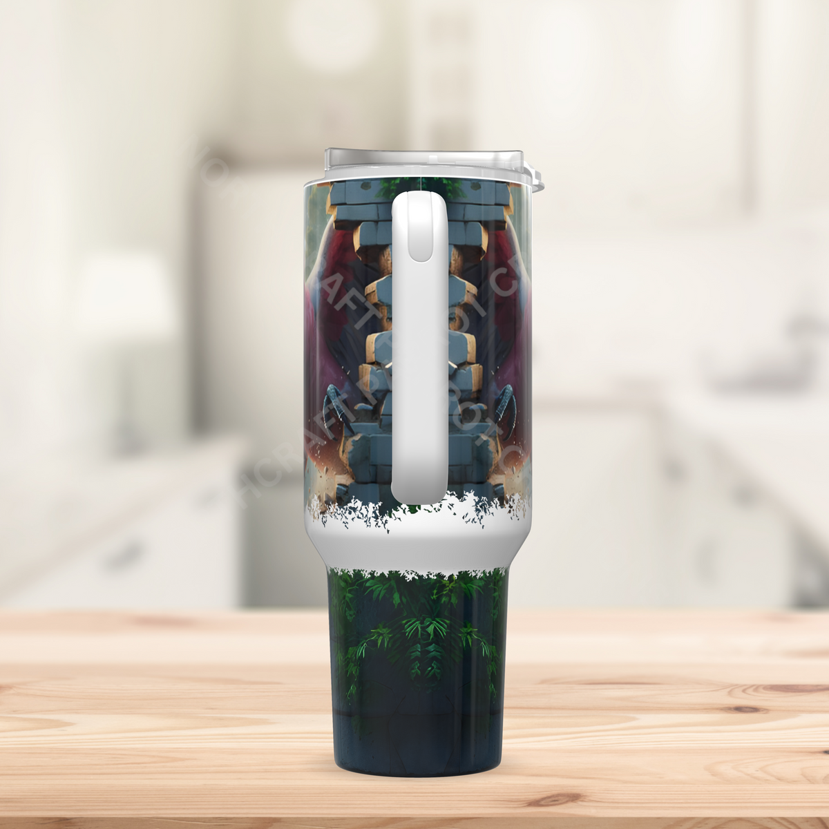 Galah Cockatoo (Rose-Breasted) Breaking Through Forest Wall 40oz Stainless Steel Tumbler